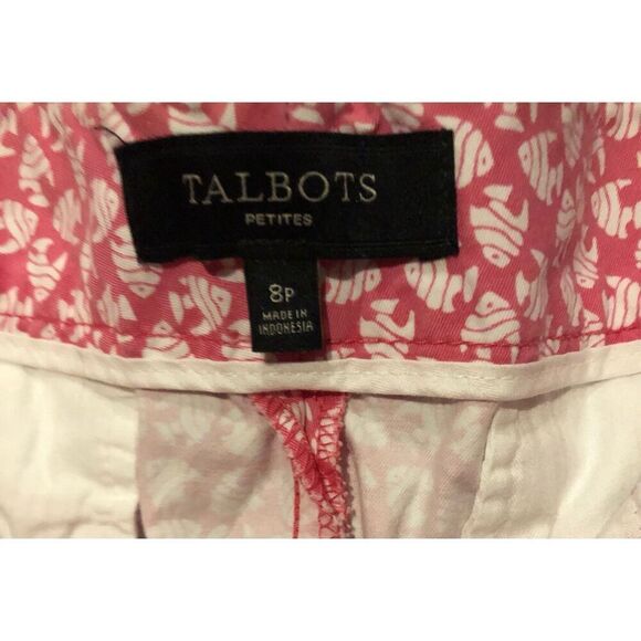 Talbots Shorts Pink with White Angel Fish Pattern Size 8P - Picture 7 of 12